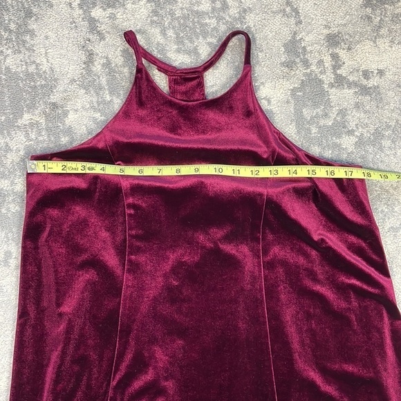 NWT Crosby by Mollie Burch Ellie Velvet Mini Swing Trapeze Dress Cabernet Red M - Picture 9 of 14